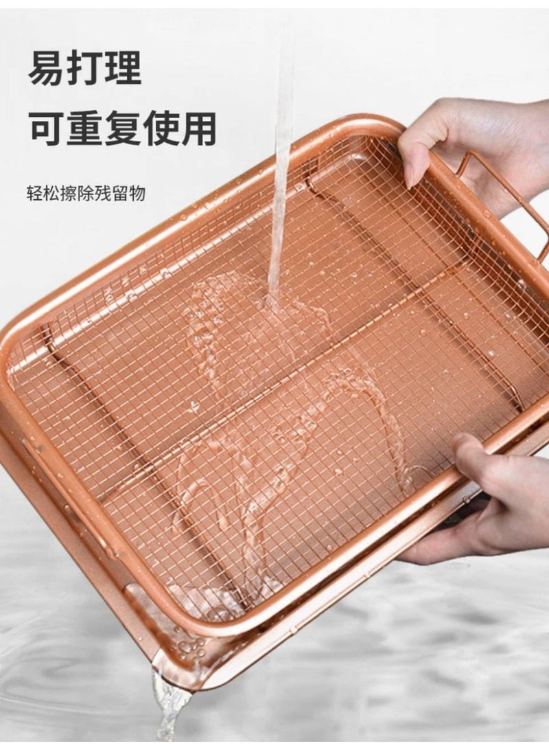 صينية تحمير مستطيلة مع مصفاة – لتحمير الخضار واللحوم بطريقة عملية وصحية - Image 4